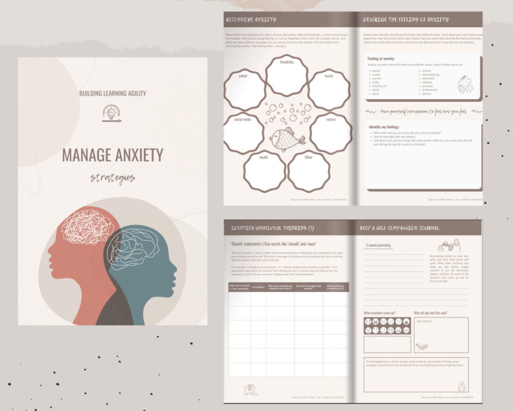 Anxiety management strategy book for teens
