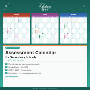 Secondary School Summative Assessment Calendar — MYP and Beyond | Spreadsheet Template